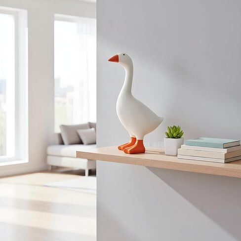 Desktop Goose Statue 7 inch Cute Resin Figurine for Office Desk Decor, Funny Home & Tabletop Decoration, Unique Housewarming Gifts for Women, Idea,White in Saudi Arabia