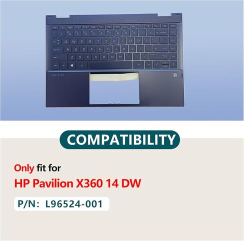 Replacement Upper Case Palmrest for HP Pavilion X360 14-DW 14T-DW Series Laptop Top Cover Keyboard Assembly L96524-001 6070B1744903 in Saudi Arabia