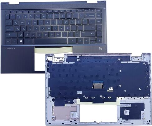 Replacement Upper Case Palmrest for HP Pavilion X360 14-DW 14T-DW Series Laptop Top Cover Keyboard Assembly L96524-001 6070B1744903 in Saudi Arabia
