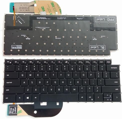 كمبيوتر محمول بديل بتصميم أمريكي مع لوحة مفاتيح بإضاءة خلفية لجهاز Dell XPS 15 9500 P91F 9510 9520، XPS 17 9700 P92F 9710، Precision 5550 5560 5750 5760 Series كمبيوتر محمول أسود 0MV93T in Saudi Arabia