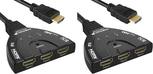 Fosmon 3-Port 4K, 3x1 Switcher (Automatic Switching) Support Ultra 3D HDR Full HD 1080P HDCP, HDMI Splitter Hub Compatible with Apple Roku Fire TV Stick HDTV PS4 Xbox One Chromecast in Saudi Arabia