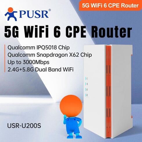 عالمي 5G ثنائي النطاق WiFi6 AX3000 CPE راوتر Sim فتحة للبطاقات كوالكوم IPQ5018 4 * منافذ جيجابت FWA تصل إلى 3000 ميجابت في الثانية USR-U200s in Kuwait