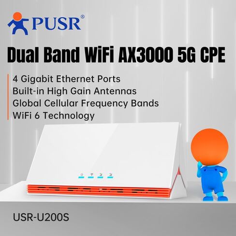 عالمي 5G ثنائي النطاق WiFi6 AX3000 CPE راوتر Sim فتحة للبطاقات كوالكوم IPQ5018 4 * منافذ جيجابت FWA تصل إلى 3000 ميجابت في الثانية USR-U200s in Kuwait