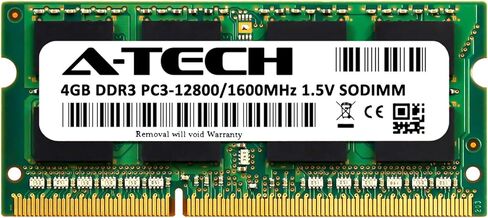 A-Tech استبدال ذاكرة الوصول العشوائي 4 جيجا بايت لـ HP 621569-001 | وحدة ذاكرة DDR3 1600 ميجا هرتز PC3-12800 1.5 فولت SODIMM 204-Pin in Kuwait