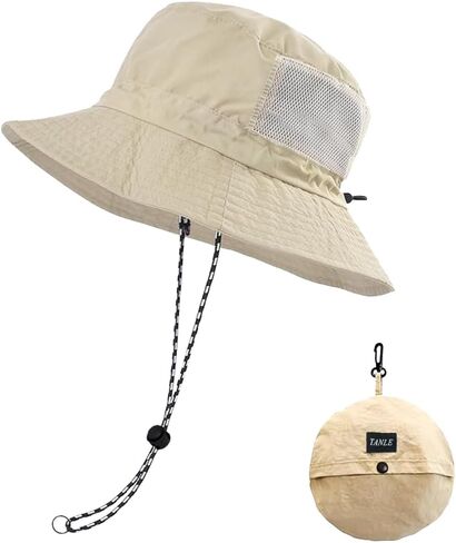 Foldable Bucket Hat UPF 50+ for Men Women - Packable UV Protection Sun Hat Quick Dry for Travel Hiking Beach（B#Khaki） in Saudi Arabia