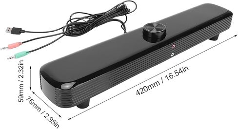 مكبرات صوت للكمبيوتر المكتبي، صوت ستيريو ثلاثي الأبعاد USB للكمبيوتر المحمول مع ضوء LED للتنفس، ميكروفون، مكبر صوت للمكتب والمنزل والألعاب in Kuwait
