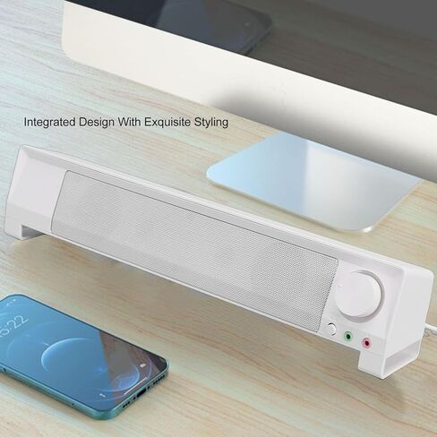VBESTLIFE Desktop Computer Speaker Bar, Immersive 3D Sound, USB Powered Speaker with 3.5mm and Mircophone Interface for PC, Laptop in Saudi Arabia