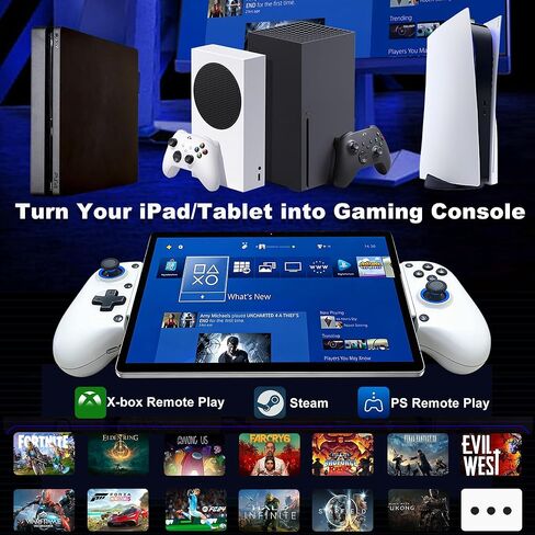 Megadream Mobile Gaming Controller for iPhone/Android/PC - iPad/Tablet (Up to 11in) - Cloud Game - NS-Switch|Swith 2 - Turn Your Phone into a Gaming Console - PS5/Xbox Remote Play Streaming, Call of Duty, Roblox, Turbo, White in Kuwait