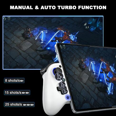 Megadream Mobile Gaming Controller for iPhone/Android/PC - iPad/Tablet (Up to 11in) - Cloud Game - NS-Switch|Swith 2 - Turn Your Phone into a Gaming Console - PS5/Xbox Remote Play Streaming, Call of Duty, Roblox, Turbo, White in Kuwait