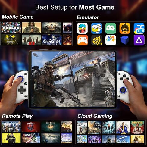 Megadream Mobile Gaming Controller for iPhone/Android/PC - iPad/Tablet (Up to 11in) - Cloud Game - NS-Switch|Swith 2 - Turn Your Phone into a Gaming Console - PS5/Xbox Remote Play Streaming, Call of Duty, Roblox, Turbo, White in Kuwait