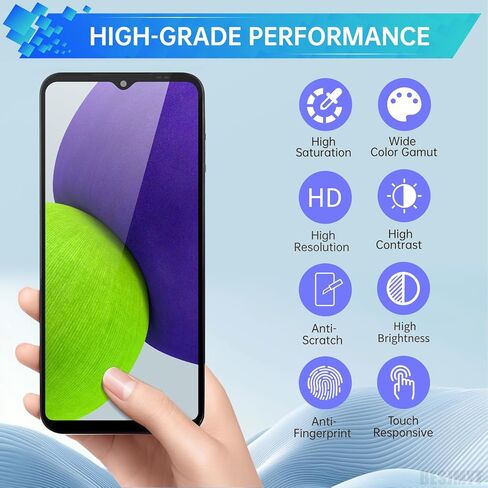 استبدال الشاشة لهاتف Samsung Galaxy A22 5G شاشة LCD تعمل باللمس محول رقمي كامل مع إطار وزر جانبي ومكبر صوت ومحرك اهتزاز ومجموعة أدوات إصلاح الزجاج A226B A226BR in Kuwait