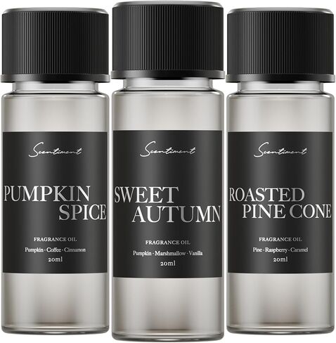 Scentiment Diffuser Oil - Top 5 Winter Collection Scents | Aromatherapy Home Fragrance | Luxurious Scent with Vanilla Ember, Sugar Plum, Winter Leaves, Holly Berry, Winter Citrus (20ml) in Kuwait