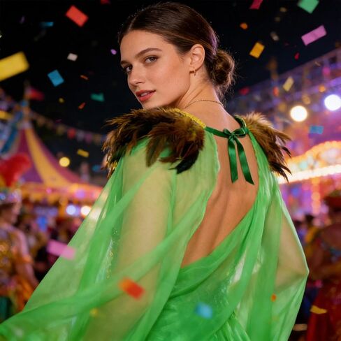 ALIBBON Mardi Gras Shawl Scarf Cape with Feather Mardi Gras Outfit for Women Mardi gras Accessories Costumes in Saudi Arabia