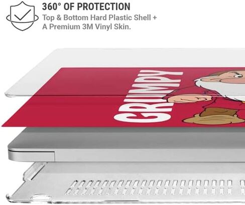 Skinit Laptop Case Plus Skin Compatible with MacBook Air 15in (2023) - Officially Licensed Disney Snow White Grumpy Dwarf Design in Saudi Arabia