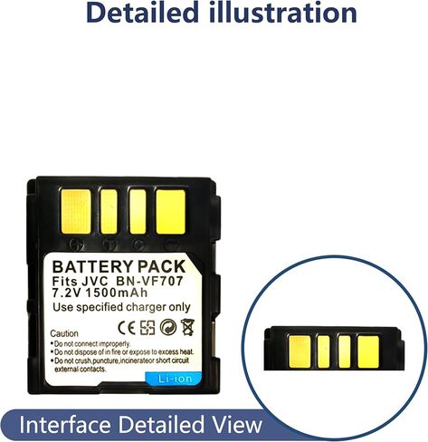 BN-VF707 Battery Compatible with JVC BN-VF707U BN-VF707UE BN-VF707US BN-VF714U BN-VF714UE BN-VF714US BN-VF733U BN-VF733UE BN-VF733US Battery Replacement Battery in Kuwait