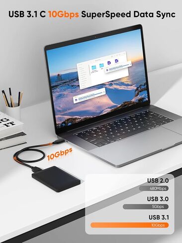 حزمة 7 في 1 USB C Hub 4K 60 هرتز مع كابل محرك الأقراص الصلبة USB C بطول 1 قدم in Saudi Arabia