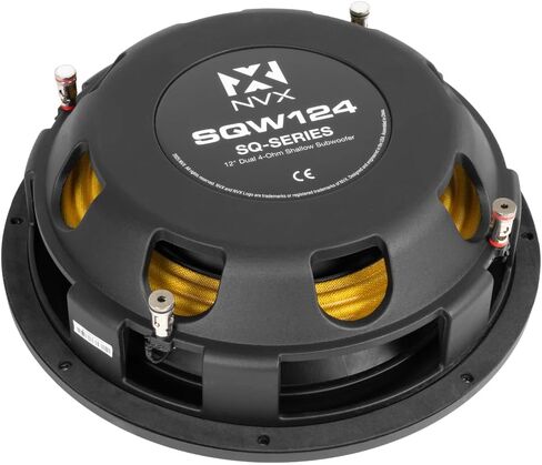 مضخم صوت السيارة NVX SQW104 مقاس 10 بوصات SQ-Series الضحلة، 1200 واط الذروة / 600 واط RMS، مزدوج 4 أوم، سلة مصبوبة، تصميم عمق مدمج in Saudi Arabia