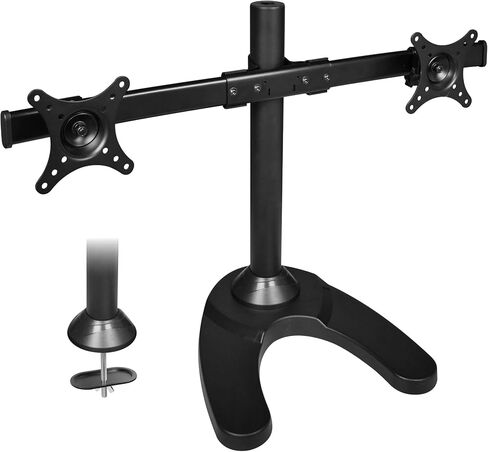 SIIG Accessory CE-MT1712-S2 Side-by-Side Dual Monitor Desk Stand 13inch to 27inch Retail,Black in Saudi Arabia