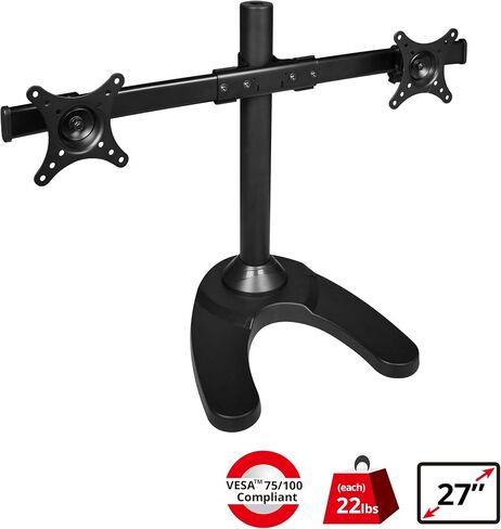 SIIG Accessory CE-MT1712-S2 Side-by-Side Dual Monitor Desk Stand 13inch to 27inch Retail,Black in Saudi Arabia