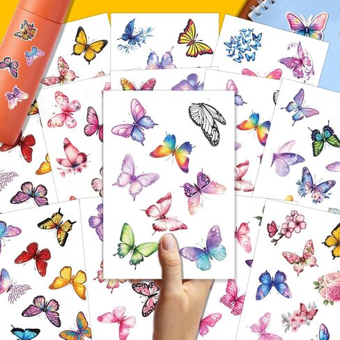 100pcs Butterfly Stickers, Waterproof Decals for Water Bottles Laptop Luggage Computer Scrapbooking Party Birthday Decorations in Saudi Arabia