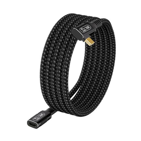 80Gbps USB C Extension Cable for Thunderbolt 5/4,3.3ft/1m USB4 cable with 90-Degree Right Angle ,240W Charging, 16K/Dual 8K Video, Male to Female Extension Cord for Laptop, Tablet, Gaming Dock in Saudi Arabia