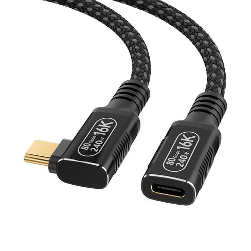 80Gbps USB C Extension Cable for Thunderbolt 5/4,3.3ft/1m USB4 cable with 90-Degree Right Angle ,240W Charging, 16K/Dual 8K Video, Male to Female Extension Cord for Laptop, Tablet, Gaming Dock in Saudi Arabia