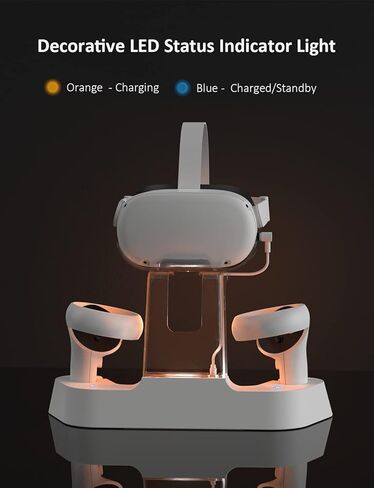 مجموعة NexiGo الأساسية لـ Oculus Quest، قاعدة شحن مطورة مع ضوء LED لـ Oculus Quest 2، [يدعم حزام النخبة]، كابل توصيل بطول 16 قدمًا مع مضخم إشارة، شحن سريع ونقل بيانات عالي السرعة in Kuwait