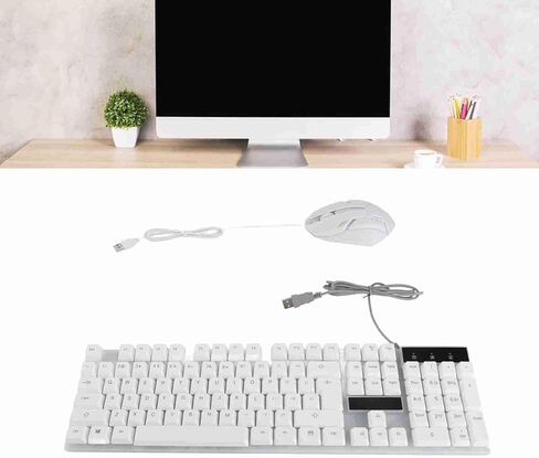 Keyboard and Mouse Combo, 104 Keys RGB Backlit USB Wired Gaming Keyboard and Mouse Set with Stable Connection, for Home Office Gaming in Saudi Arabia