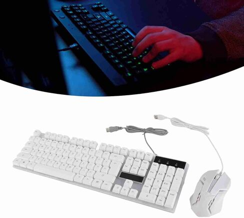 Keyboard and Mouse Combo, 104 Keys RGB Backlit USB Wired Gaming Keyboard and Mouse Set with Stable Connection, for Home Office Gaming in Saudi Arabia