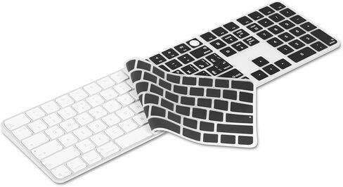 XSKN Russian Letter Black Keyboard Cover Skin Fits for Apple 2024 iMac M4 Chip Magic Keyboard with Touch ID and Numeric Keypad A3119 in Saudi Arabia