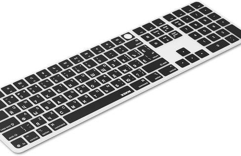 XSKN Russian Letter Black Keyboard Cover Skin Fits for Apple 2024 iMac M4 Chip Magic Keyboard with Touch ID and Numeric Keypad A3119 in Saudi Arabia