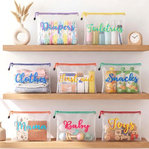 Aliceset 8 Pcs Large Hospital Bags for Labor and Delivery Diaper Bags Waterproof Reusable Diaper Pouches Organizing Pouches Zipper Pouch for Mommy Nursing Toiletry Storage Baby Shower Gifts in Saudi Arabia