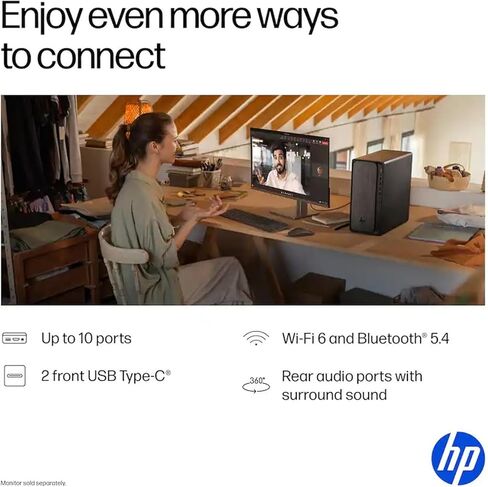 الكمبيوتر المكتبي HP OmniDesk | AMD Ryzen 5 8500G(حتى 5 جيجا هرتز)| ذاكرة وصول عشوائي DDR5 سعة 16 جيجابايت|محرك أقراص SSD بسعة 1 تيرابايت| رسومات ايه ام دي راديون | واي فاي 6| آر جيه-45| مساعد الطيار منظمة العفو الدولية| فوز 11| لرجال الأعمال والطلاب| لوح in Kuwait