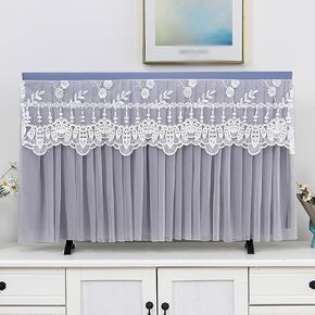 Indoor Television Dust Proof Cover Lace, Lace TV Screen Protector Cloth, Antistatic Television Monitors Dust Proof Cover, Gauze Lace Tv Cover(Color:Color4,Size:57-60inch) in Saudi Arabia