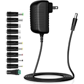 5V 2A Power Supply AC Adapter Charger with 11 Interchangeable DC Plug for 300mA 400mA 500mA 600mA 700mA 800mA 900mA 1000mA 1500mA 2000mA Equipment in Kuwait