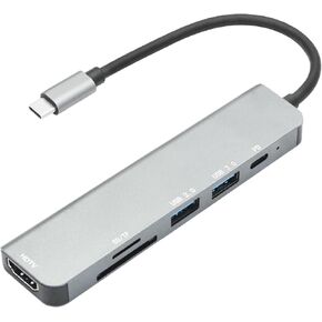 USB C Hub, 6 in 1 Multiport Adapter with 4K HDMI, PD 100W Power, USB 2.0/3.0 & SD/TF Card Reader, for Cellphone, Tablet, Laptop, PC and More USB Type C Port in Kuwait