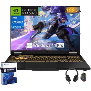 كمبيوتر محمول للألعاب ASUS TUF F16، شاشة LED مقاس 16 بوصة WUXGA 165 هرتز، معالج Intel Core i7 14650HX (يصل إلى 5.2 جيجا هرتز)، NVIDIA GeForce RTX 5070، 64 جيجابايت DDR5، 1 تيرابايت SSD، Wi-Fi 6E، بطارية كبيرة، Windows 11 Pro in Kuwait