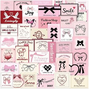 50PCS Red Aesthetic Stickers, Coquette Girls Stickers for Water Bottles,Laptop Scrapbook Journaling, Cute Decorative Decals for Adults Teens in Kuwait