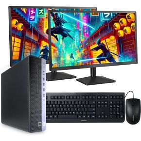 كمبيوتر HP EliteDesk 800 G4، Intel i5-8500، ذاكرة وصول عشوائي DDR4 سعة 32 جيجابايت، 1 تيرابايت NVMe M.2، Windows 11 Pro، شبكة WiFi داخلية 6 AX200، لوحة مفاتيح وماوس Cherry، شاشة LCD مزدوجة 24 بوصة (متجددة) (800G4 + إعداد LCD مزدوج 24 بوصة) in Kuwait