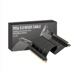 LINKUP - AVA5 PCIE 5.0 Riser Cable | RTX5090 RX9070 GPU Ready | x16 128GB/s Speed | Compatible with PCIe 4.0 | Designed for Mini ITX Case | Double Reverse Black 21cm (Total Length 23cm) in Kuwait