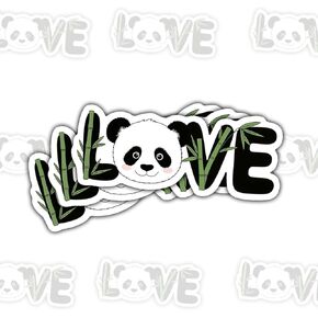 3 Pcs Panda Love Stickers, Cute Cartoon Animal Vinyl Decals for Laptop, Notebook, Journal, Hydro Flask, Tablet, Water Bottle, Car, Fun Gift for Teens, Students, Kids, Couples, Wildlife Fans 3 Inches in Kuwait