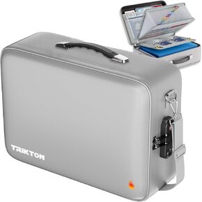 حافظة صلبة مقاس XXL (17x13x6 بوصة)، صندوق مستندات مقاوم للحريق مع قفل (مقبول من TSA)، منظم ملفات أكورديون بالحجم القانوني، حافظة صلبة مقاومة للماء، حزام كتف، يناسب أجهزة الكمبيوتر المحمولة مقاس 16 بوصة (أسود) in Kuwait