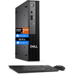 Dell Pro Micro QCM1255 Next-Gen Optiplex Mini PC (AMD Ryzen 5 8500GE (Beats Ultra 5 235T), 16GB DDR5, 256GB SSD, Radeon 740M, RJ-45, WiFi, HDMI, Display Port, Wireless KB & Mouse, Win11Pro) in Kuwait