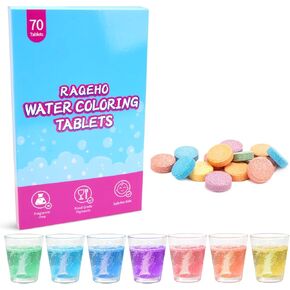 أقراص حمام ملونة للأطفال، كرات استحمام ملونة مائية، فوارة، خالية من العطور وغير سامة، أقراص جرعة تلوين، تجارب علمية لمستلزمات الاستحمام للأطفال، 70 قطعة in Kuwait