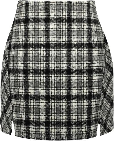 Mini Plaid Skirt for Women A-Line High Waisted Bodycon Skirts Winter Casual Skirt in Kuwait