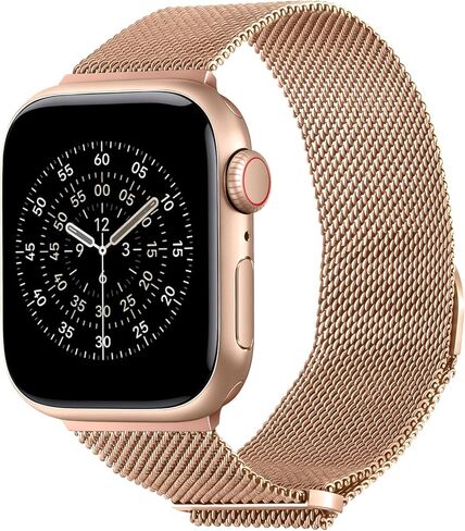 MANLENO Stainless Steel Mesh Milanese Band Compatible with Apple Watch 38mm 40mm 41mm 42mm 44mm 45mm 46mm 49mm - Magnetic Closure Metal Strap for iWatch Series 11/10/9/8/7/6/5/4/3/2 in Kuwait