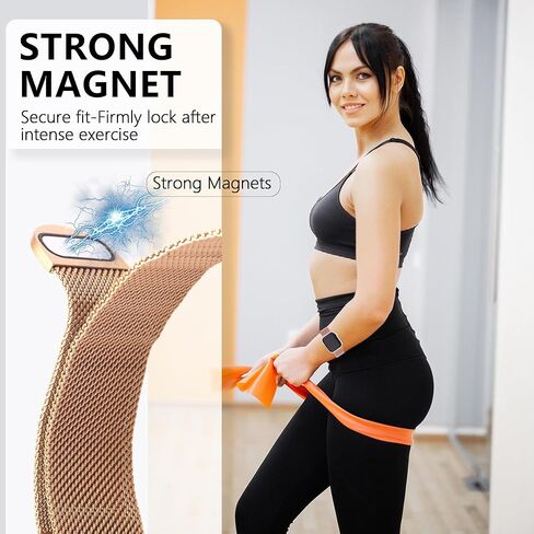 MANLENO Stainless Steel Mesh Milanese Band Compatible with Apple Watch 38mm 40mm 41mm 42mm 44mm 45mm 46mm 49mm - Magnetic Closure Metal Strap for iWatch Series 11/10/9/8/7/6/5/4/3/2 in Kuwait