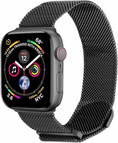 MANLENO Stainless Steel Mesh Milanese Band Compatible with Apple Watch 38mm 40mm 41mm 42mm 44mm 45mm 46mm 49mm - Magnetic Closure Metal Strap for iWatch Series 11/10/9/8/7/6/5/4/3/2 in Kuwait