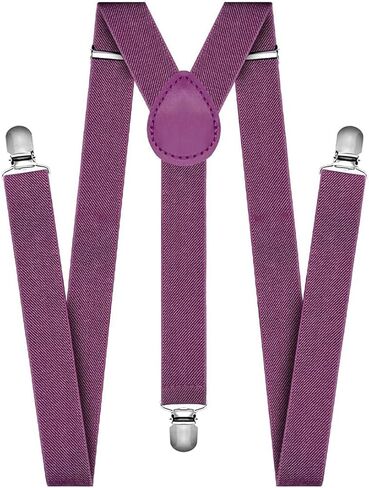Y-Back Suspenders for Men, 2.5cm Wide with 3 Strong Metal Clips, Adjustable Elastic Braces in Saudi Arabia