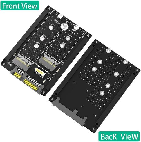بطاقة SSD مزدوجة NGFF B M Key M.2 SSD، واجهة III 6Gbps 2.5 بوصة HDD مع دعامة إطار، لـ 2230 2242 2260 2280 M.2 SSD in Kuwait
